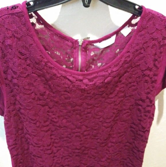 New York & Company Tops - NY & Co Fuschia Lace Top